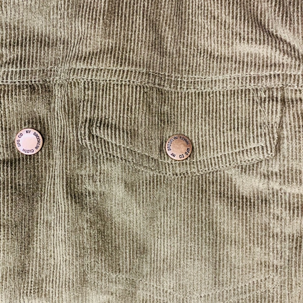 Brooklyn Cloth Mens Sherpa Lined Corduroy Trucker Jacket in Olive SZ S N… - Picture 7 of 12